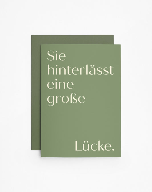 Klappkarte Große Lücke SIE mit Umschlag
