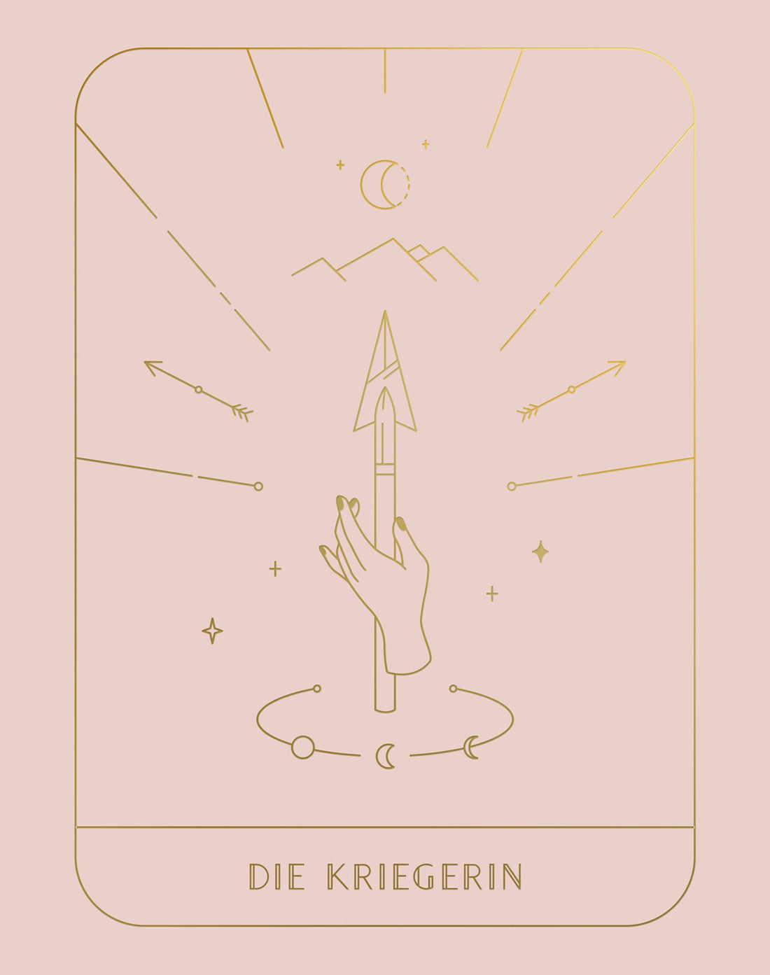 Klappkarte Tarot Kriegerin mit Umschlag