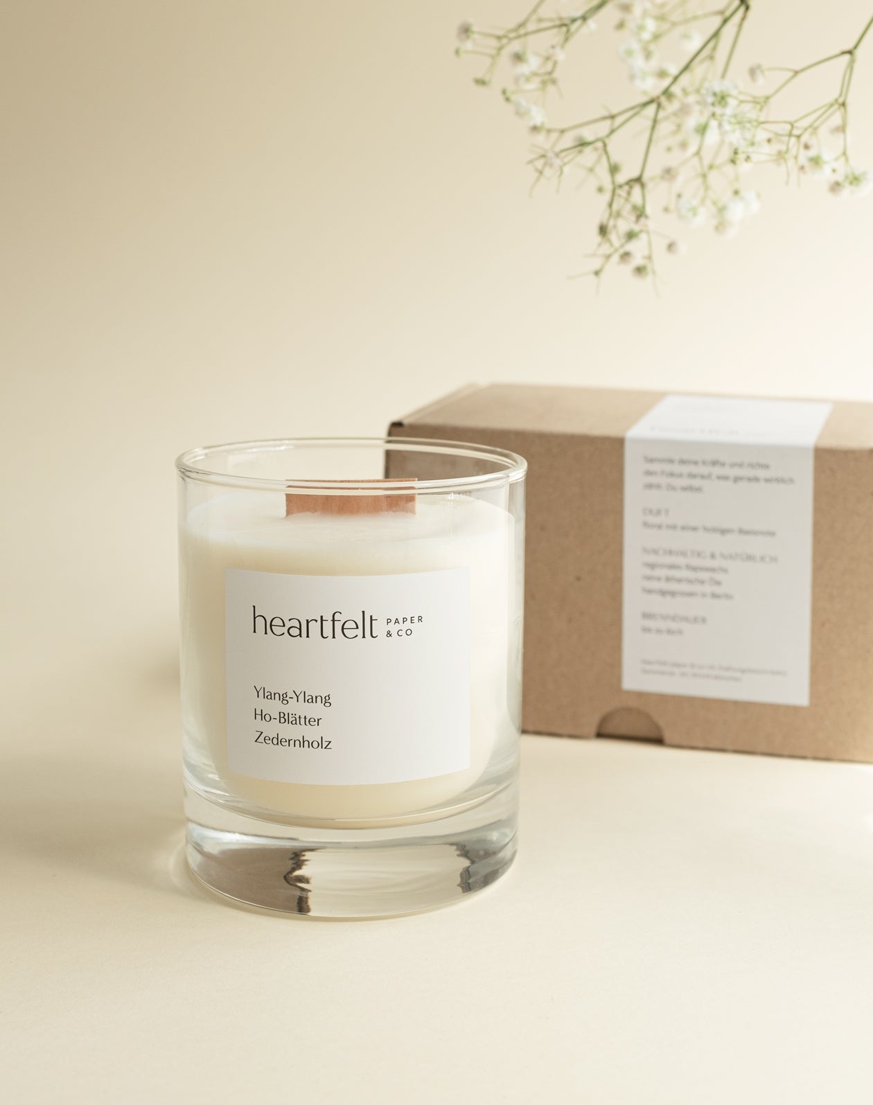 Aromakerze mit Holzdocht B-Ware