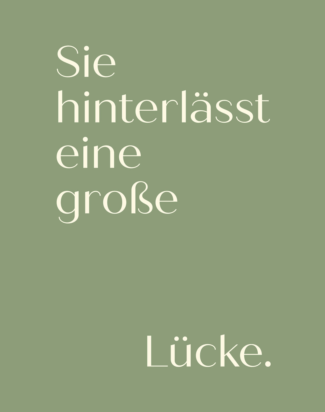 Klappkarte Große Lücke SIE mit Umschlag